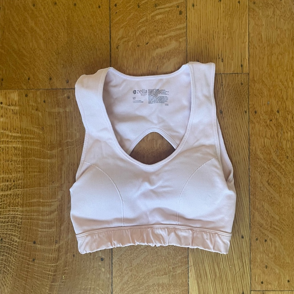 Zella open back Sports bra size M